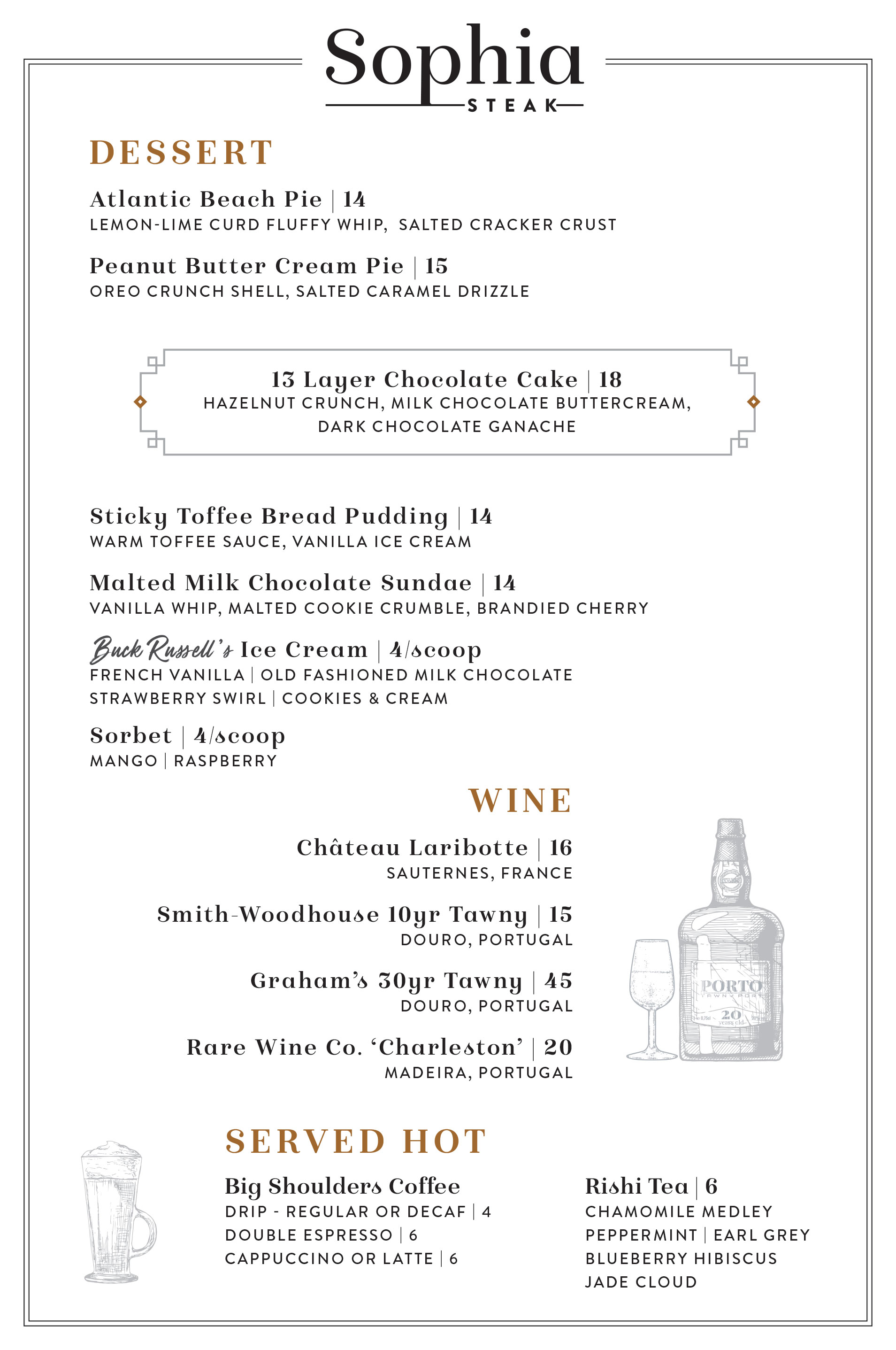 Dessert Menu