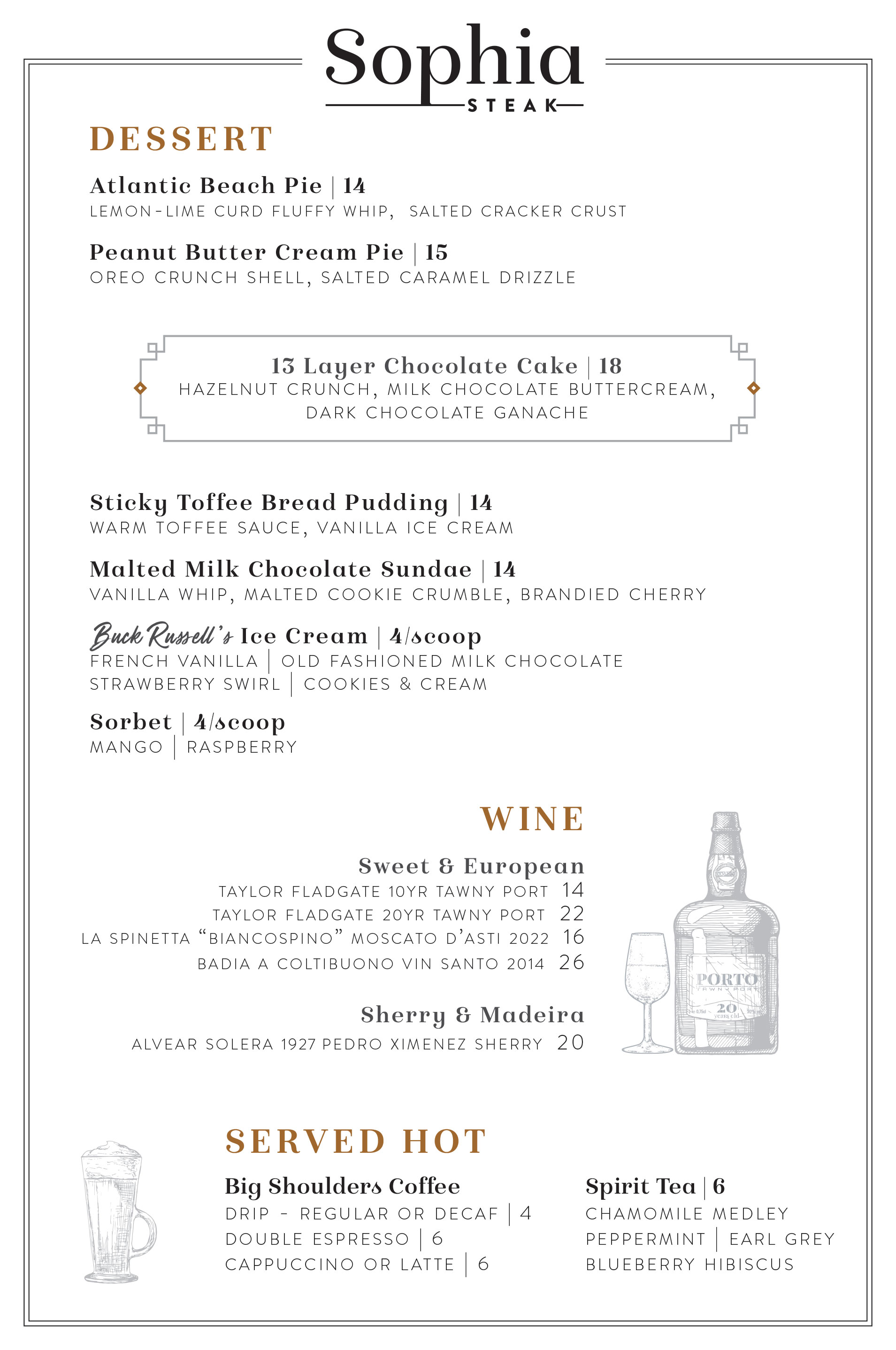 Dessert Menu
