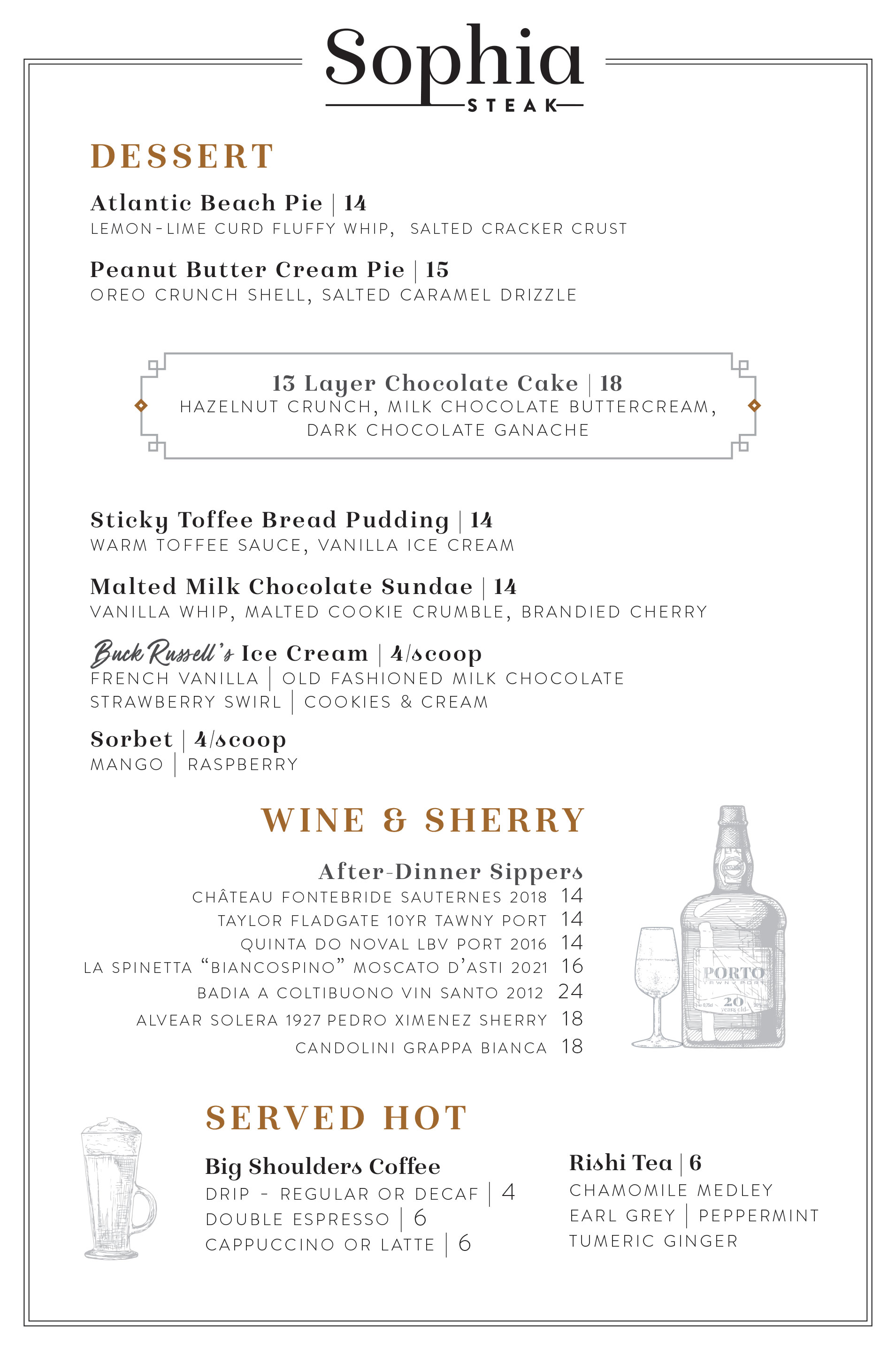 Dessert Menu