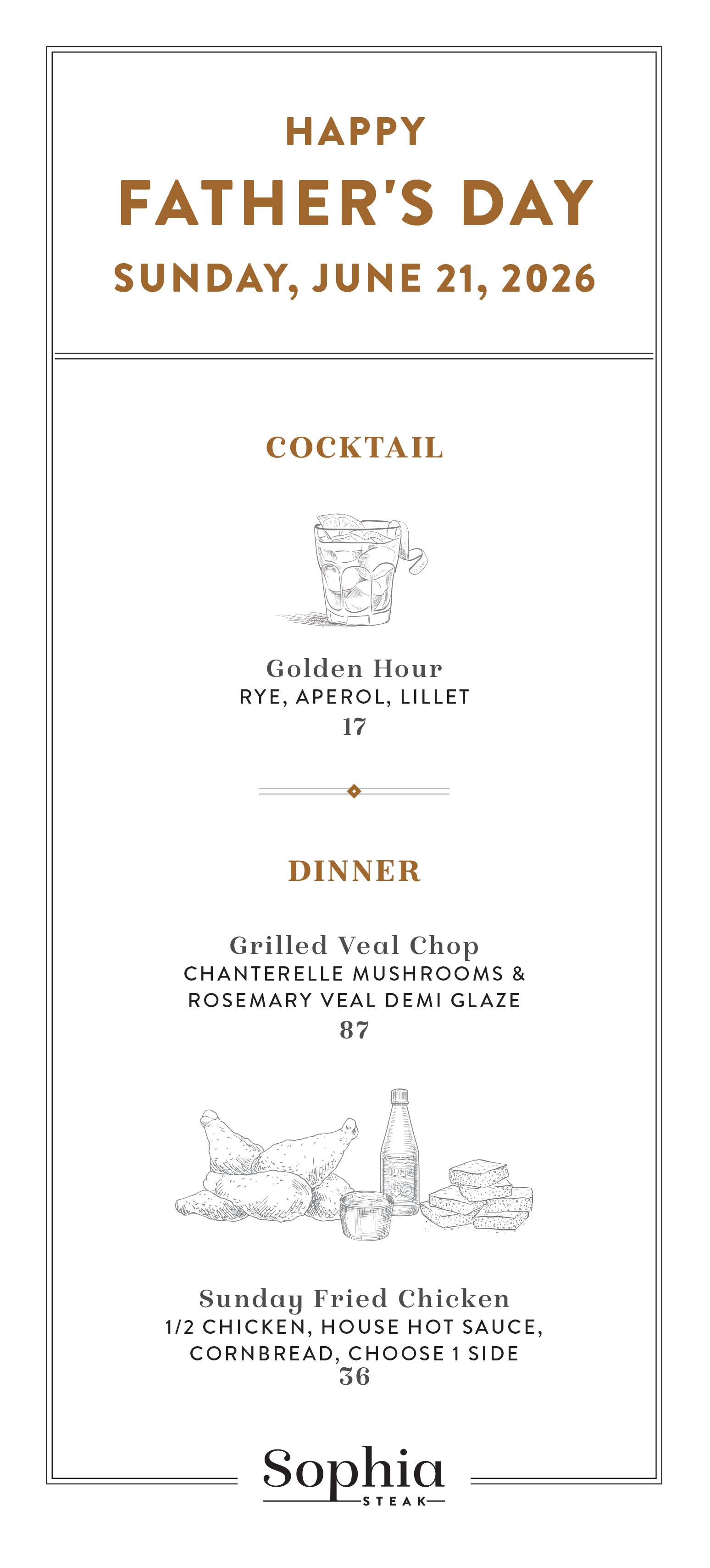 Fathers Day Menu
